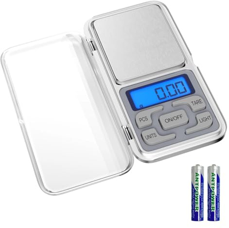 Fousenuk 500g/0.01g Taschenwaage, Lebensmittelwaage Haushaltswaage | mit Lcd Display und Tara Funktion, Edelstahl Küchenwaage Digital, Digitalwaage Hochpräzise, für Kaffee, Lebensmittel, Schmuck