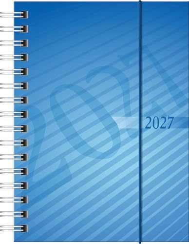rido/idé 7013102307 Taschenkalender Mod. perfect/Technik I 2027 A6, Kunststoff, blau: 2 Seiten = 1 Woche