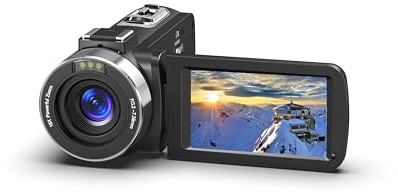 Delmodes Videocamera, 8 K, 64 MP, 18 X, zoom digitale, infrarossi, visione notturna, 3,0 pollici, UHD touch screen WiFi, per YouTube con scheda SD, telecomando da 2,4 G e 2 batterie