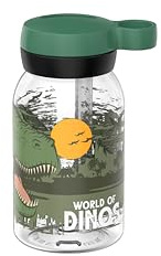 Mepal - Trinkflasche mit Trinkhalm Campus - Drehverschluss mit Grifföffnung - Hygienischer Verschluss - Trinkflasche mit strohhalm - Auslaufsicher und Spülmaschinengeeignet - 450 ml - Dino