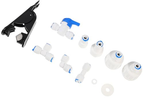 Uonlytech Adaptateur de Conduite D'eau en Pom Blanc pour Machine à Glaçons et Café, Kit Pratique et Sûr, Raccord pour Tuyau D'eau, 1 Set