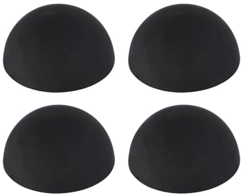 Adhesive Silicone Feet - 4 Pack Hemispherical Audio Isolation Pads for Record Player Turntable & Speakers | 0.78in Diameter Non-Slip Rubber Bumpers, Vibration Dampening, Noise Reduction, Black Finish