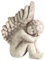 Brauns Heitmann 6488 Keramik-Engel, sitzend, 18 cm, grau