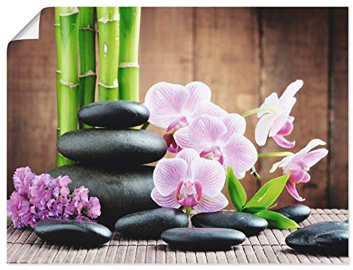 ARTLAND Wanddeko Poster & Kunstdrucke Wandposter Zen Asien Asiatisch Wellness Spa Bambus Natur Steine Orchideen T5OO