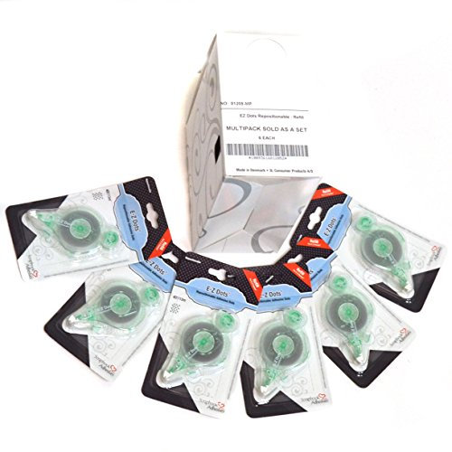 Scrapbook Adhesives By 3L E-Z Runner Refill Dots Repositionable - Multipack (Lot de 6), Blanc