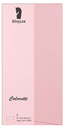Rössler 220702523 - Coloretti Briefumschläge, 80 g/m², DIN lang, rosa, 5 Stück