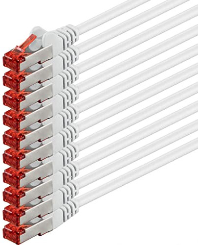 1aTTack.de 10x 3 mètres - Câble patch câble réseau Cat 6 Cat6 RJ45 SFTP - blanc