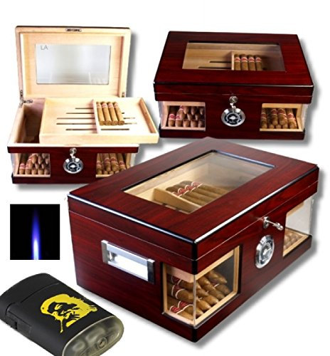 Lifestyle-Ambiente Wood Wonderful Kristallglas Humidor V-1320 inkl Feuerzeug und Tastingbogen
