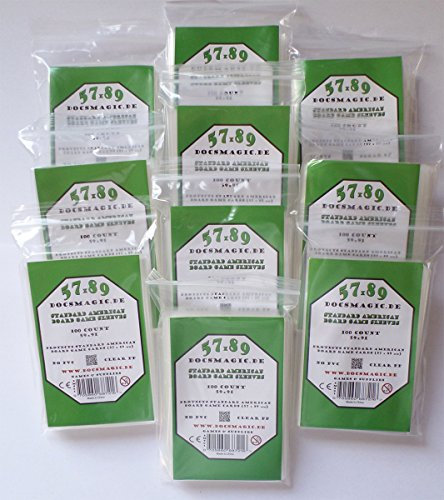 docsmagic.de 1.000 Standard American Board Game Sleeves - 10 Packs - 57 x 89 - US - 59 x 91