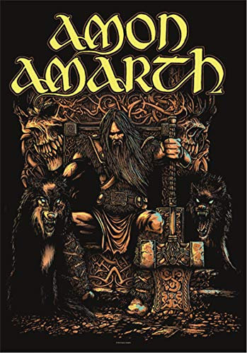 Heart Rock Bandiera Originale Amon Amarth Thor, Canvas, Multicolor, 110x75x0.1 cm
