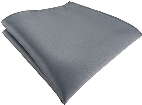 TigerTie Satin Einstecktuch in silber einfarbig Uni - Tuch Polyester - Größe 26 x 26 cm
