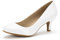 DREAM PAIRS Women's LUVLY Court Shoes Sandals Bridal Wedding Party Low Heel Pump Shoes, Size 6, White/PU