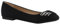 Damen Ballerinas Leder-Optik Flats Slippers Übergrößen Ballerina Slip-Ons Nieten Schleifen Freizeit Schuhe 141361 Schwarz 42 Flandell