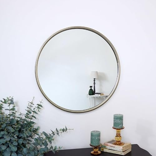 Melody Maison Large Round Champagne Gold Wall Mirror 70cm x 70cm
