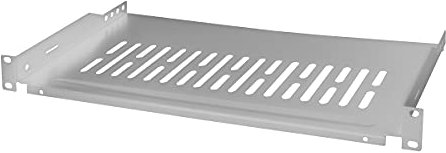 LogiLink SF1C35G - 19 Einschubfach (1 HE) für Stand-, Serverschränke mit mind. 350mm Tiefe, max. 10kg Tragkraft, Grau