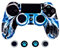 Taifond Carcasa de silicona antideslizante para mando PS4 Slim Pro blanco/azul