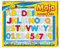 Lena 65821 Biene Maja Magnettafel, Lerntafel mit 26 Magnetbuchstaben und 10 Magnetzahlen, magnetische Motiv, Schultafel mit Allen ABC Buchstaben und Zahlen von 0-9, Tafel ca. 44 cm, ab 3 Jahre, bunt