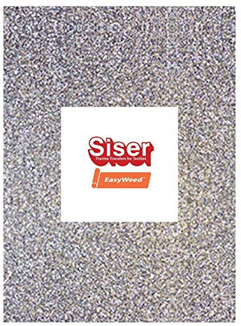 A4 Vinyl Sheets - Siser Easyweed - HTV Iron On Heat - Silver/Black Glitter - Choose Quantity (1 x Silver/Black Glitter - A4 Sheet HTV)