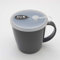 Mug Cup and Lid with a Straw Hole, for Kids, Nursing, Travel, BPA Free Non-Toxic, Microwave Oven, Dishwasher Safe, Unbreakable -Made in Japan (Gray)