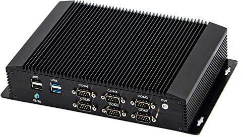 HUNSN Industrial PC, Fanless Mini Computer, IPC, Windows 11 or Linux Ubuntu, 4G, WOL, Watchdog Supported, Intel I3 6006U 6157U, IM06, 2 x LAN, GPIO, 6 x COM RS232 422 485, 8G RAM, 128G SSD