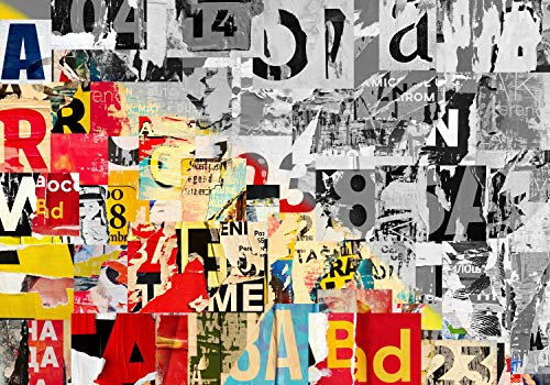 wandmotiv24 Fototapete Streetart Buchstaben Schwarz und Weiß, XXL 400 x 280 cm - 8 Teile, Wanddeko, Wandbild, Wandtapete, Graffiti Bunt Kunst M5943
