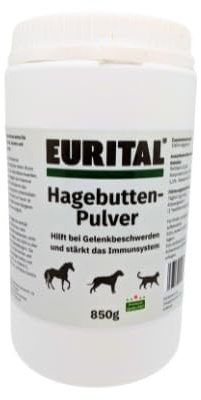 Hagebuttenpulver 850g für Hunde, Katzen und Pferde - hilft bei Gelenkbeschwerden und stärkt das Immunsystem