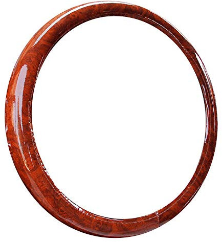 Lenkradbezug Auto, Asudaro Universal Lenkradhülle Lenkradbezug Leder Lenkradschutz Lenkradschoner mit Holzmaserung Carbon Pattern Design, 38cm,Rot # C.