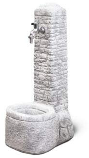 KAM - Fontaine de jardin en béton en pierre, modèle ENDENNA - Gris