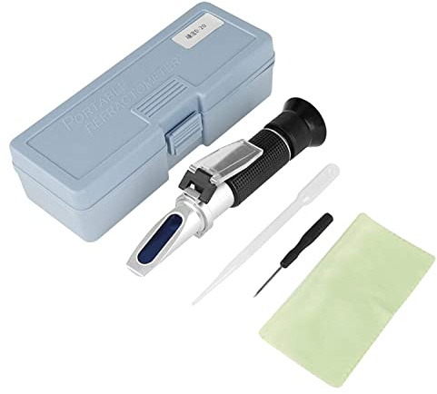 Brix Refraktometer, Imker Refraktometer Honig Brix 0-20% Wasser Feucht Handheld Brix Refraktometer Automatische Temperaturkompensation für Konzentrationen von Getränken, Suppen