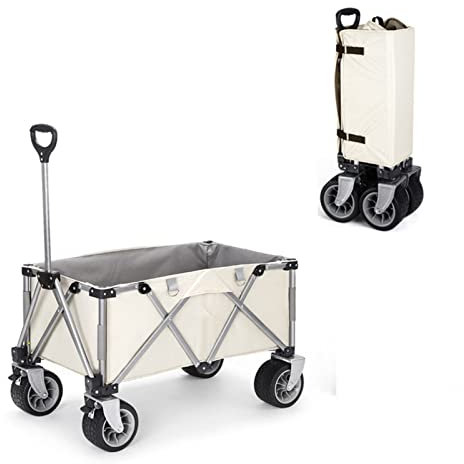 XLTTY 150L Heavy Duty Beach Wagon Cart, Outdoor Garden Cart mit abnehmbarem 12-Lager-Doppelbrems-360°-Universalrad und verstellbarem Griff für Camping im Garten