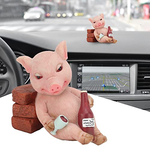 yaogohua Statue de Nains de Jardin d'animaux, Figurine de Cochon Mignon Statue drôle Sculpture de Cochon Ornements de pelouse en résine, décor de Cochon pour Jardin et Maison