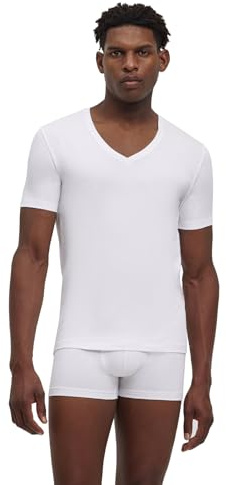 FALKE Herren Daily Comfort 2-Pack Deep V Neck Unterwäsche bequemes Unterhemd hautfreundlich Kurzarm mit tiefem V-Ausschnitt im Multipack schnelltrocknende atmungsaktive nachhaltige Baumwolle 2 Stück | Softe Baumwolle mit Elasthan