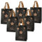 Weihnachts Geschenktüte MERRY CHRISTMAS - 6er Set - Flaschentüte mit Glitzer in bronze - Weihnachten Advent Nikolaus Papiertasche Flaschentasche Wichtel Tüte