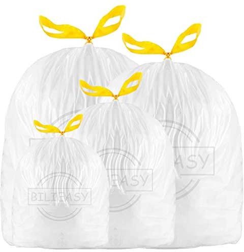 BILIEASY Bin Bags Bin Liners 20L- 25L 6GAL Drawstring Trash Bags Large Strong Unscented Universal Garbage Bags (20-25L(60pcs))