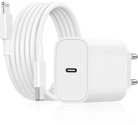 iPhone Schnellladegerät,MFI Certified 20W USB C Ladegerät mit Schnellladekabel Original 2M,iPhone Adapter Stecker Netzteil USB C Lightning Kabel Ladekabel für iPhone 14/13/12/11 Pro Max/Mini/Plus/8/SE