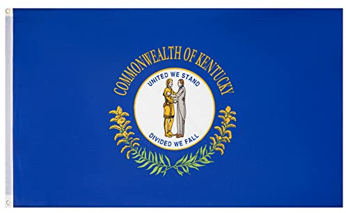 MUWO Flagge America Edition 90 x 150 cm, doppelseitige Gartenflagge, wetterfeste Fanflagge, Fußballflagge Polyester der 50 Vereinigten Staaten, USA-Bundesstaaten mit Ösen (Kentucky)