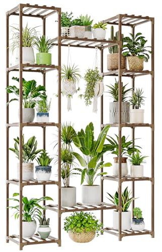 Bamworld Hoher Pflanzenständer Indoor Großes Pflanzenregal Outdoor Eckpflanzenhalter für mehrere Pflanzen Blumenständer für Wohnzimmer, Balkon und Garten