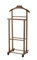 Portemanteau de chambre, bois de hêtre naturel, couleur noix, servo muet double avec 4 roues