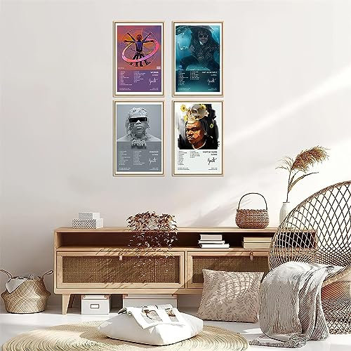 sigeliu Gunna Poster A Gift & A Curse Poster Album Cover Limited Edition Poster (Set von 4) ungerahmt 20 x 30 cm Papierposter Schlafzimmer Dekor Büro Zimmer Dekor Geschenk