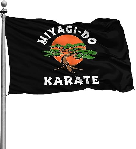 90X150cm Yard Sign Vintage Miyagi-Do Karate Bonsai Baum Gartenfahne Perfekte Hofflagge Langlebig Indoor Flagge Décor Für Festival Bauernhof Lawn