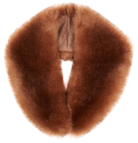 Futrzane Siberian Kragen - 20er Jahre Fellkragen Damen - Faux Fell Pelz Schal (Bronze Siberian)