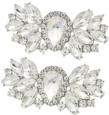 BUGUUYO 2st Abnehmbare Schuhblume Schuhclips Aus Kristall Schuhclips Für Hochzeiten Schmuck Schuhclip-anhänger Aus Kristall Bogen Fersen Charme Braut Aluminiumlegierung Weiß Schuhe