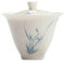 LAMPPE Cuenco de Porcelana Pintado a Mano con Forma de orquídea Gaiwan, Cuenco de cerámica Blanca y Azul para Hacer té, Taza con Labios Simples de Estilo Chino