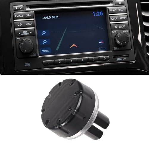 OICCTBF Radio Knob Button Volume Stereo Tuner, Stereo Audio Volume Radio Tuner Control Switch Knob Ring for Nissan Qashqai-Juke- X-Trail- Note-Micra