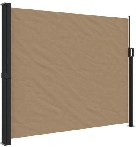 vidaXL Seitenmarkise, Sichtschutz Ausziehbar, Windschutz Sonnenschutz für Garten Balkon Terrasse, Seitenrollo Seitenwandmarkise, Taupe 160x300cm