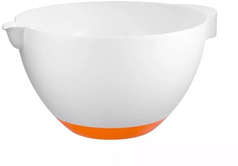 3L Mixing Bowl for Baking Cooking Serving Kitchen Non Slip Base Dishwasher Safe (Orange)