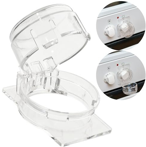 Your Day Mate Herdknopf Kindersicherung, Montage ohne Knopf Demontage, für max. Ø 51 x 45 mm Herdknöpfe mit min. 63 mm Abstand, transparenter Kleber, Herdschutz Kinder Sicherung