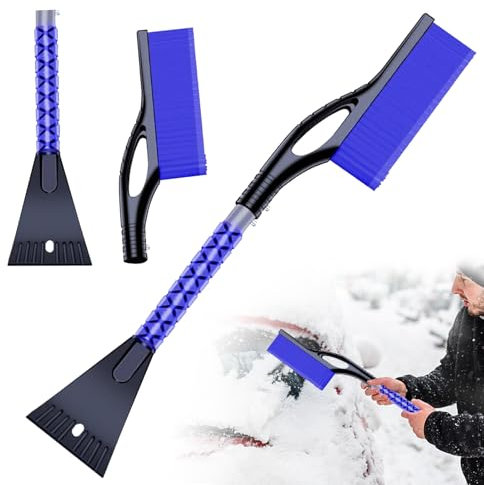Auto Eiskratzer mit Besen Schneebesen, Abnehmbarer Eisschaber, Auto Scheibenkratzer, Auto Schneekratzer mit Schaumstoffgriff, Eiskratzer für Auto Windschutzscheibe, für Auto, PKW, LKW, SUV