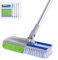 YONILL Scrub Mop Brush for Floors Cleaning, 2 in 1 Scrub Brush with Long Handle and Microfiber Mop Cloth Set, 60 Stiff Bristle Concrete Floor Scrubber, Deck Brushes for Scrubbing Heavy Duty, Patio
