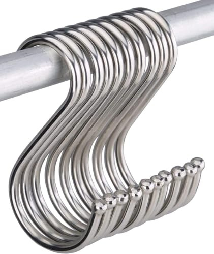 Stainless Steel S Hooks Kitchen Meat Pan Utensil Clothes Heavy Duty Hanging Hooks Hangers for Bedroom Living Room Office (12 CM)